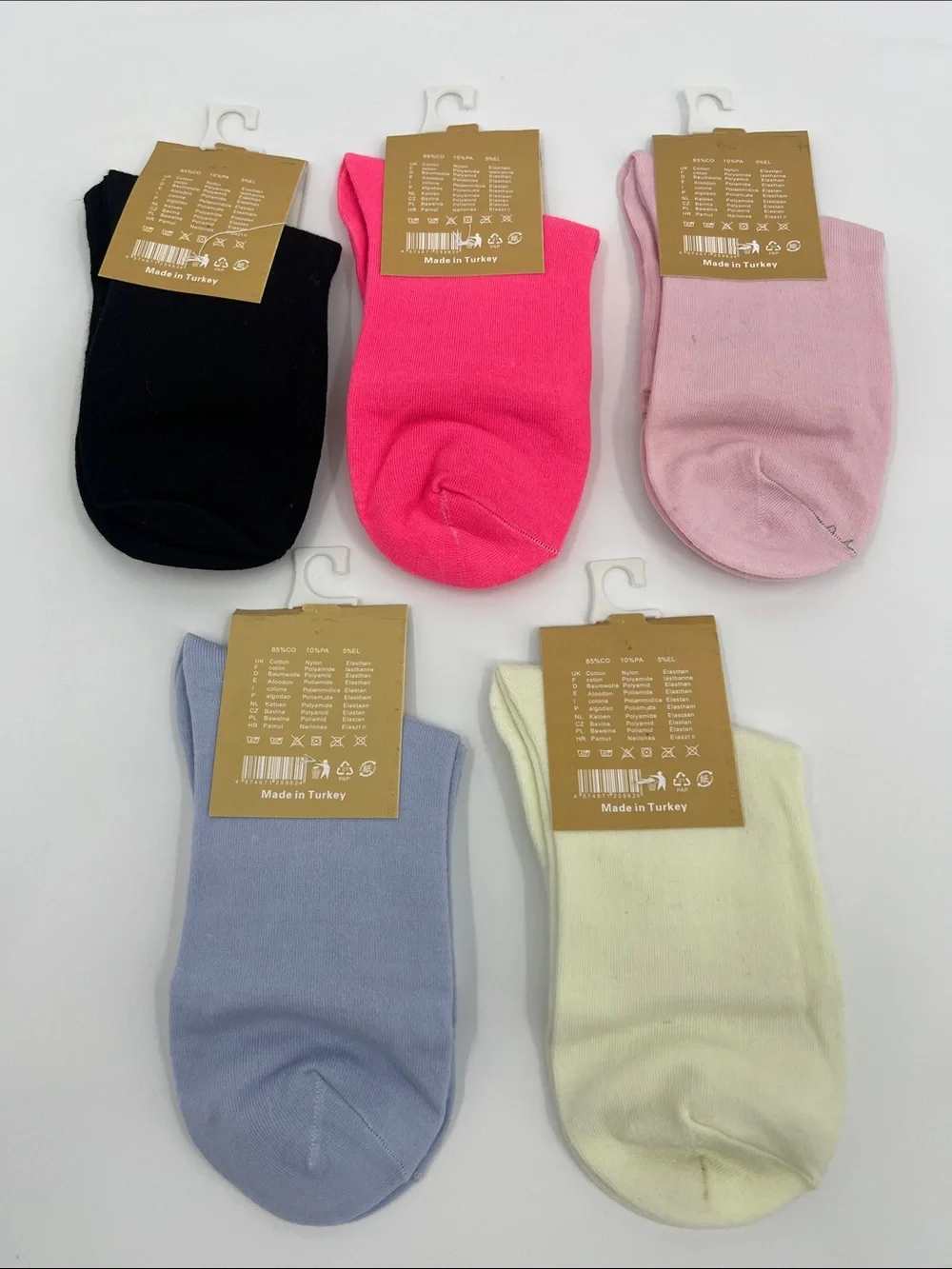 On Running Mid Crew Socks - Black, Hot Pink, Light Pink, Lavender, Cream